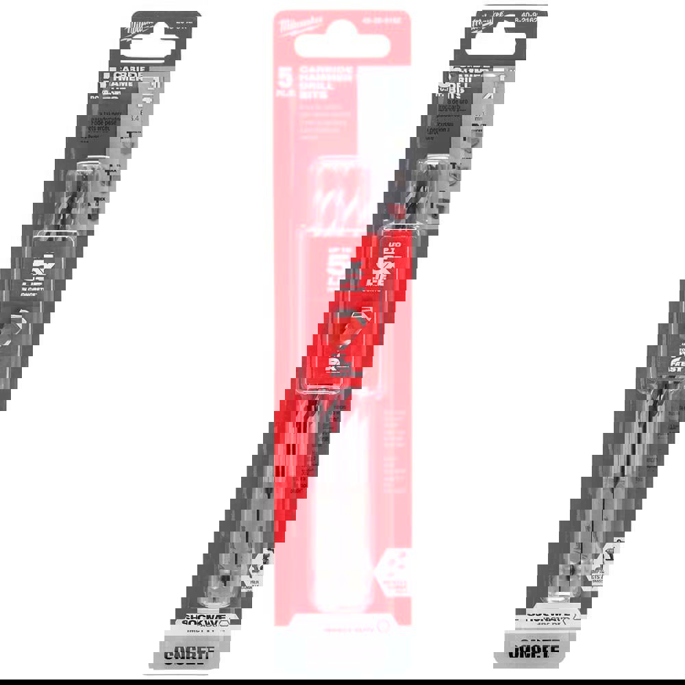 Rotary Drill/Hammer Drill Bits; Drill Bit Size (Inch): 1/4 ; Shank Type: Three Flat ; Drill Bit Material: Carbide Tipped; High Speed Steel ; Overall Length (Inch): 6 ; Drill Bit Cutting Shape: Round ; Primary Workpiece Material: Block; Brick; Concrete
